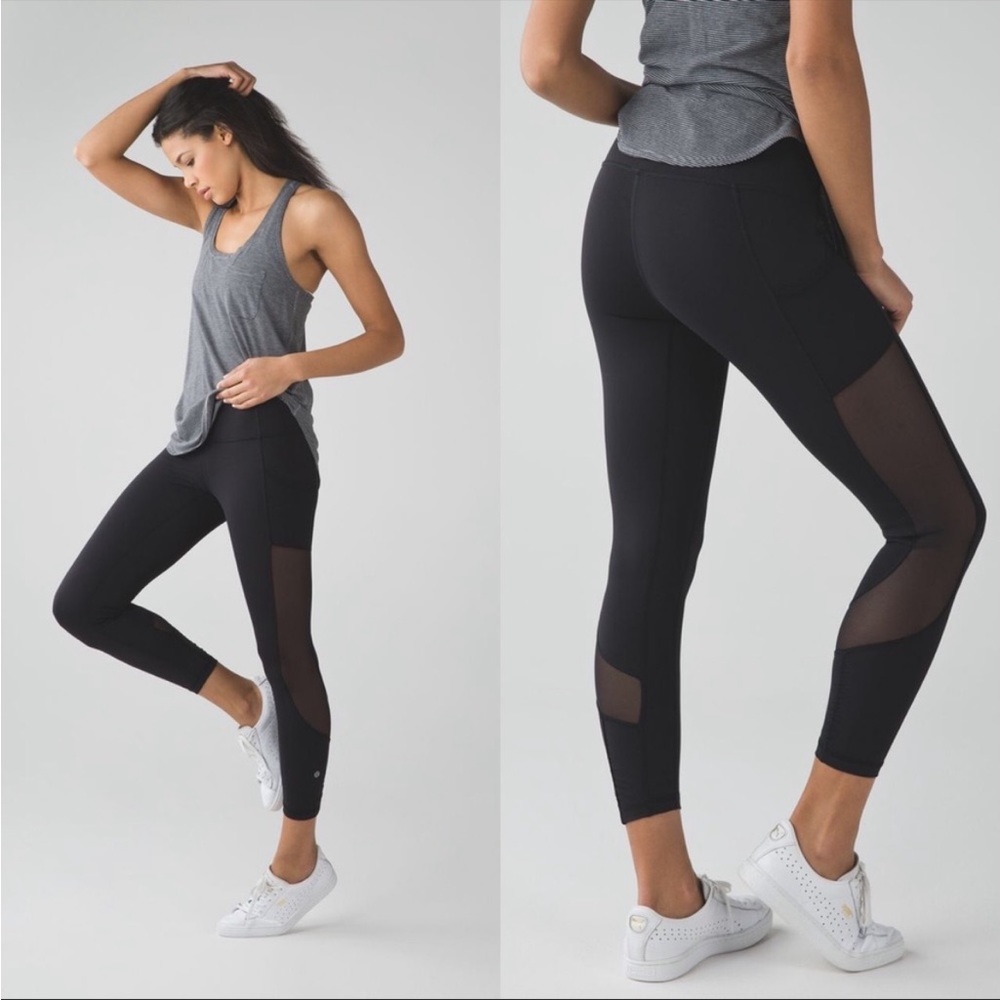 Lululemon high times mesh panel leggings…very rare, in great condition